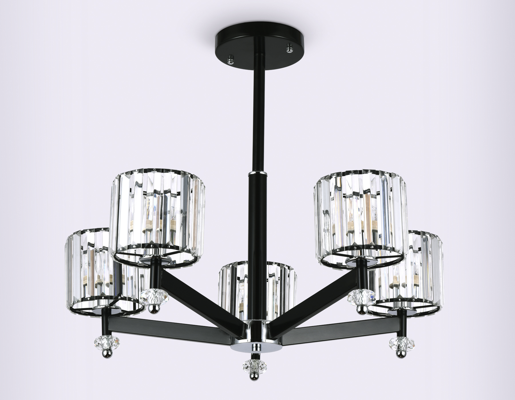 Подвесная люстра Ambrella с хрусталем TR5891/5  черный/прозрачный E14 max 40W D630*530